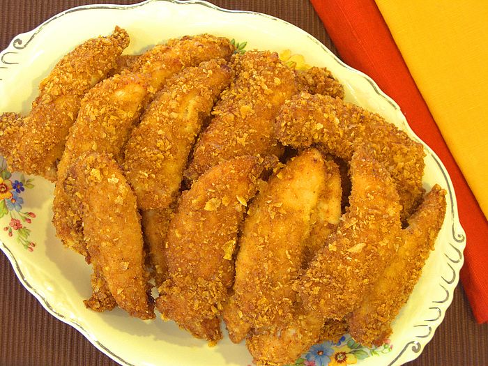 Crispy Parmesan Cornflake Chicken Strips Window On The Prairie